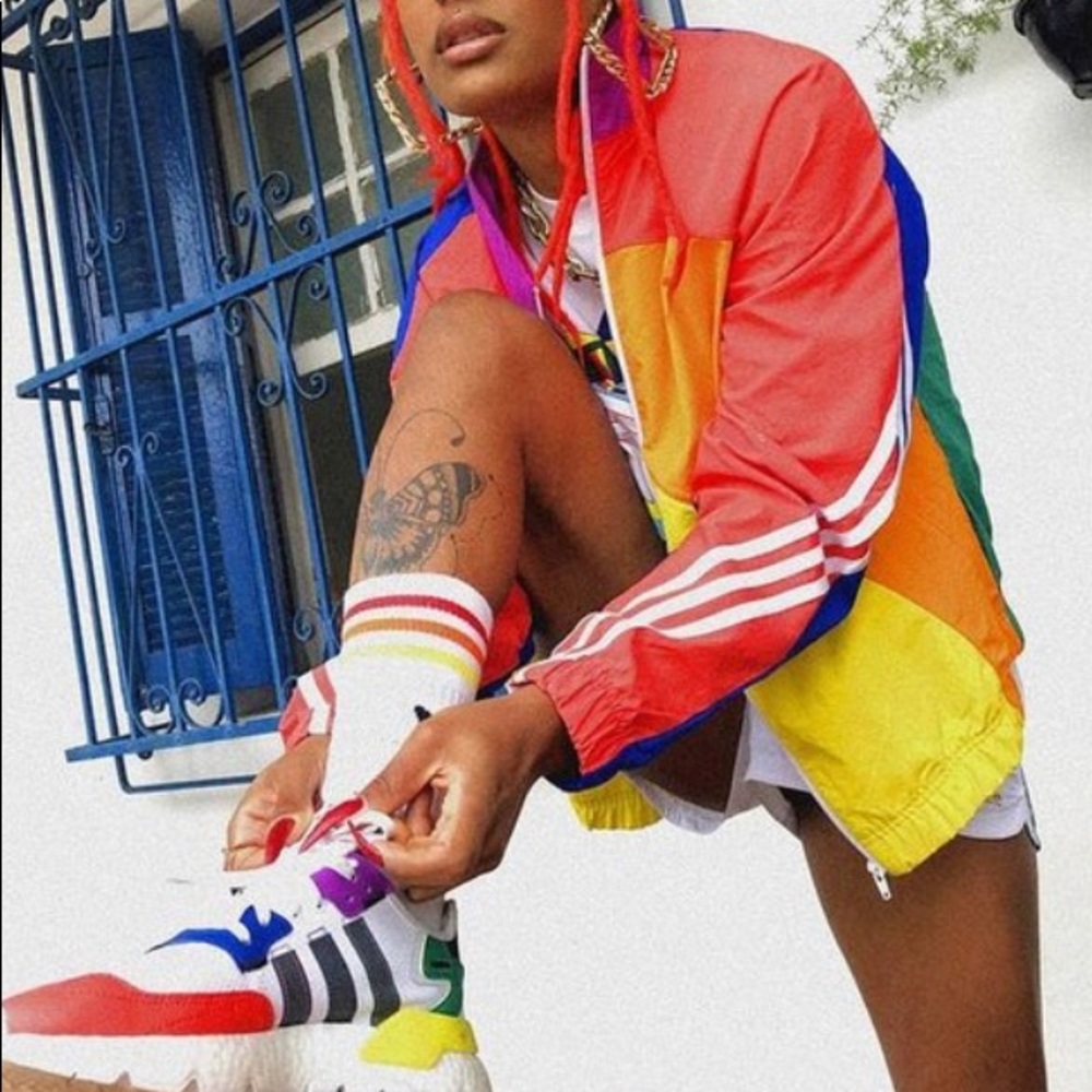 NWT Adidas rainbow pride off center jacket - Picture 2 of 12